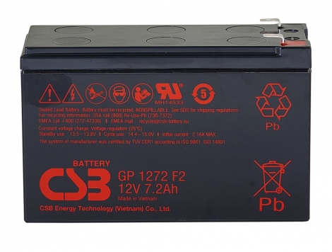 Аккумулятор CSB GP 1272 f2 12V, 7.2Ah, AGM, 5 лет