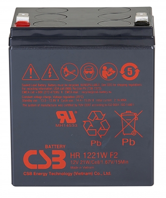 Аккумулятор CSB HR 1221W F2 12V, 5.25Ah, AGM, 5 лет