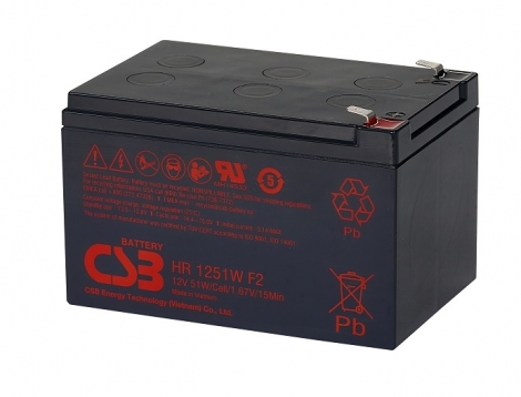Аккумулятор CSB HR 1251W, напряжение 12V, емкость 13Ah, 151x98x100 мм