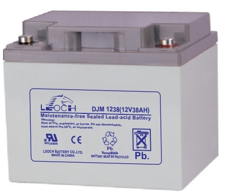 Аккумулятор Leoch DJM 1238, напряжение 12V, емкость 38Ah, 197x165x170 mm 