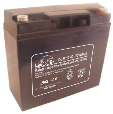 Аккумулятор Leoch DJM 1240, напряжение 12V, емкость 40Ah, 255x97x203 mm