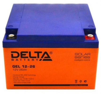 Фото 1: Delta GEL 12-26 Аккумуляторная батарея 12V 26Ah