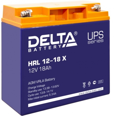 Фото 1: Delta HRL 12-18 X Аккумуляторная батарея 12V 18Ah