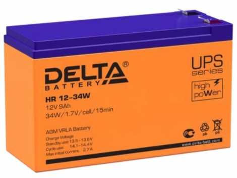 Фото 1: Delta HR 12-34W Аккумуляторная батарея 12V 9Ah