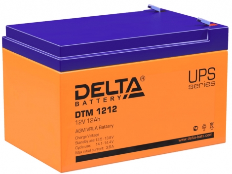 Фото 1: Delta DTM 1212 Аккумуляторная батарея 12V 12Ah