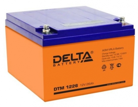 Фото 1: Delta DTM 1226 Аккумуляторная батарея 12V 26Ah