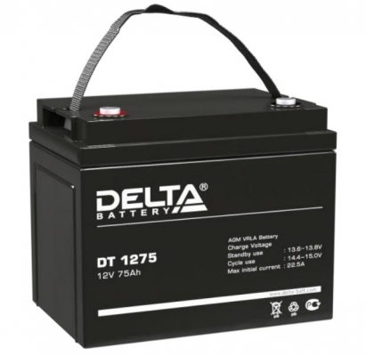 Фото 1: Delta DT 1275 Аккумуляторная батарея 12V 75Ah