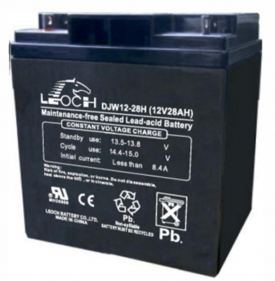 Аккумулятор Leoch DJW 12-28H, напряжение 12V, емкость 28Ah, 165x125x175 mm