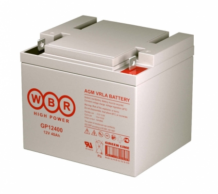 Аккумулятор WBR GP 12400, напряжение и емкость 12V 40Ah, AGM