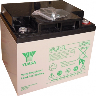 Аккумулятор Yuasa NPL38-12I, напряжение и емкость 12V 38Ah, 197х165х170 мм (ДхШхВ), 14 кг, AGM, до 10 лет