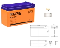 Delta DTM 1209 Аккумуляторная батарея 12V 9Ah - фото 2
