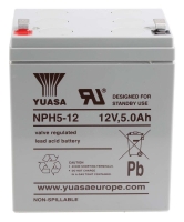 Аккумулятор Yuasa NPH5-12, напряжение и емкость 12V 5Ah, 90х70х106 мм (ДхШхВ), 2 кг, AGM, до 5 лет