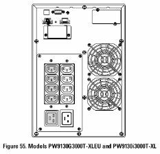 UPS Eaton 9130 2000 ВА (Powerware PW9130i2000T-XL) вид сзади